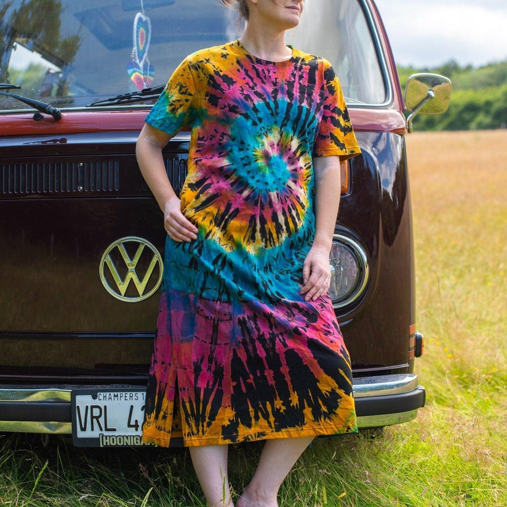 Tie Dye T-Shirt Dress-Dresses-Siesta Crafts