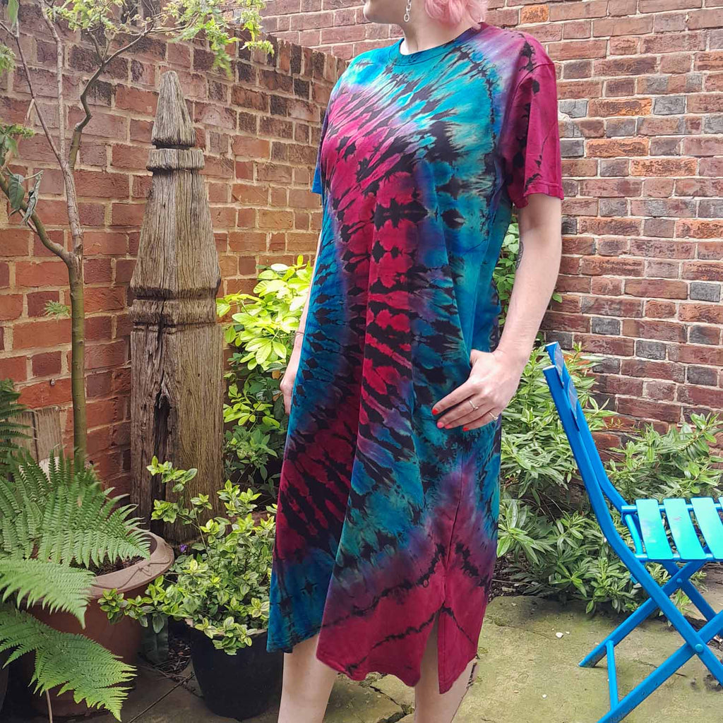 Tie Dye T-Shirt Dress-Dresses-Siesta Crafts