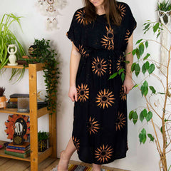 Oval Dress with Belt-Dresses-Siesta Crafts