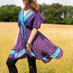 Recycled Sari Waterfall Top-Tops-Siesta Crafts
