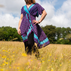 Recycled Sari Waterfall Top-Tops-Siesta Crafts