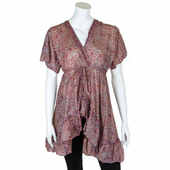 Recycled Sari Waterfall Top-Tops-Siesta Crafts