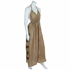 Recycled Sari Tie Up Halter Dress-Dresses-Siesta Crafts