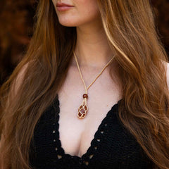 Crystal Holder Necklace-Necklaces & Pendants-Siesta Crafts