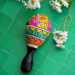 Lombok Design Handle Egg Shaker-Shakers-Siesta Crafts