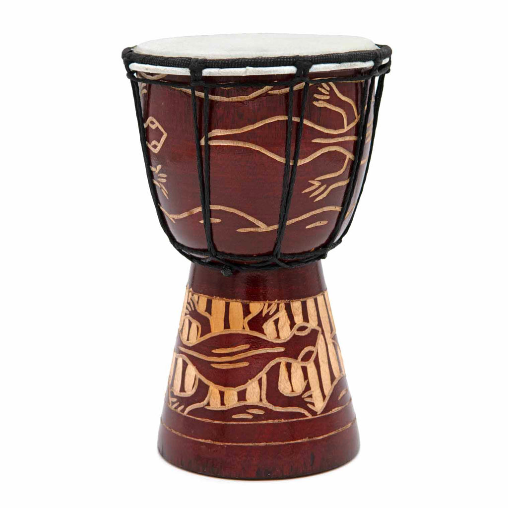 Carved Gecko Djembe Drum 20cm-Drums-Siesta Crafts