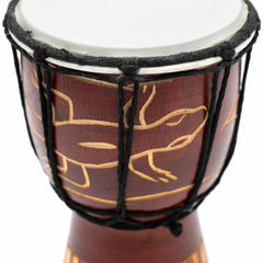 Carved Gecko Djembe Drum 20cm-Drums-Siesta Crafts