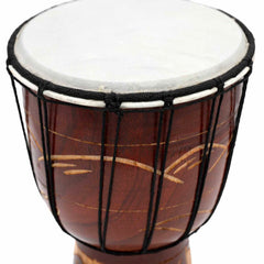 Carved Elephant Djembe Drum 30cm-Drums-Siesta Crafts