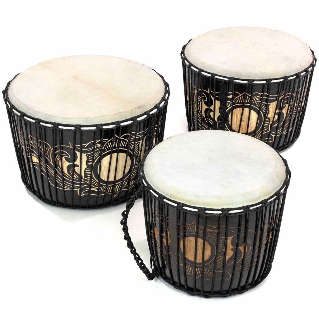 Malaysian Style Drum Set of Three-Drums-Siesta Crafts