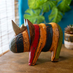 Rustic Rhino-Ornaments & Figurines-Siesta Crafts
