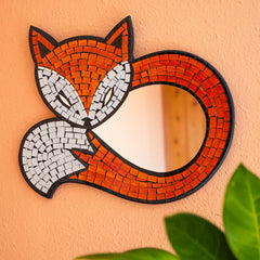Fox Mosaic Mirror-Home Décor-Siesta Crafts