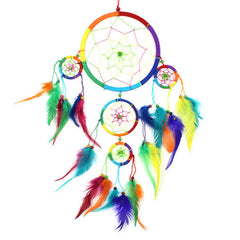 Large Bright Rainbow Dreamcatcher-Home Décor-Siesta Crafts