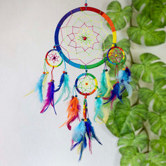 Large Bright Rainbow Dreamcatcher-Home Décor-Siesta Crafts