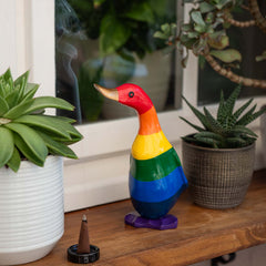 Rainbow Duckling-Ornaments & Figurines-Siesta Crafts