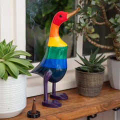 Rainbow Duck-Ornaments & Figurines-Siesta Crafts