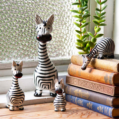 Cartoon Shelf Zebra-Ornaments & Figurines-Siesta Crafts