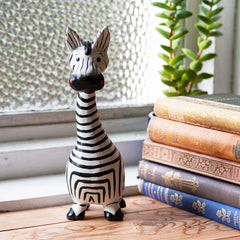Cartoon Zebra Large-Ornaments & Figurines-Siesta Crafts
