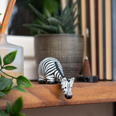 Cartoon Shelf Zebra-Ornaments & Figurines-Siesta Crafts