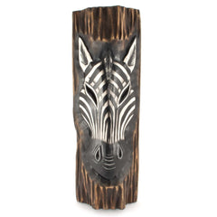 Zebra Face in Wood-Ornaments & Figurines-Siesta Crafts