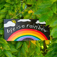 Life is a Rainbow Plaque-Home Décor-Siesta Crafts