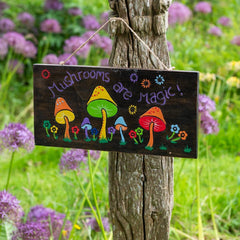 Mushrooms Are Magic Plaque-Home Décor-Siesta Crafts