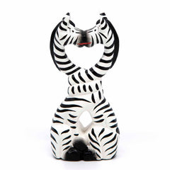 Kissing Cartoon Zebras-Ornaments & Figurines-Siesta Crafts