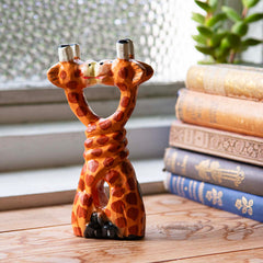 Kissing Cartoon Giraffes-Ornaments & Figurines-Siesta Crafts