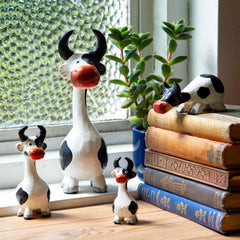 Cartoon Cow Medium-Ornaments & Figurines-Siesta Crafts