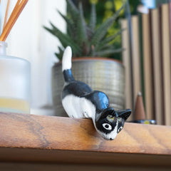 Black and White Shelf Cat-Ornaments & Figurines-Siesta Crafts