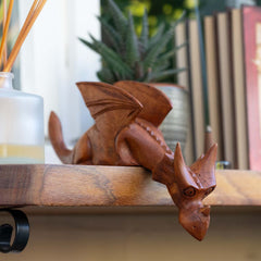Large Natural Wood Shelf Dragon-Ornaments & Figurines-Siesta Crafts