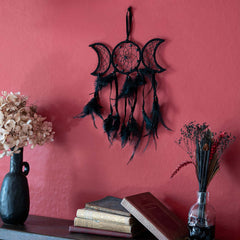 Small Black Triple Goddess Dreamcatcher-Home Décor-Siesta Crafts