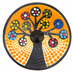 Dot Painted Tree of Life Incense Holder-Incense Holders-Siesta Crafts