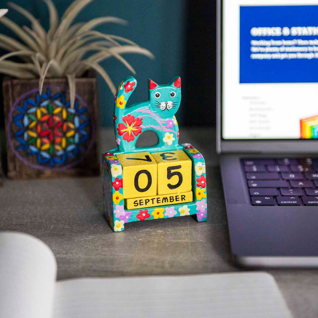 Cat Perpetual Calendar-Office & Stationery-Siesta Crafts