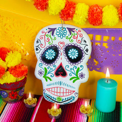 Candy Skull Plaque-Home Décor-Siesta Crafts