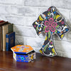 Painted Cross Plaque-Christianity-Siesta Crafts