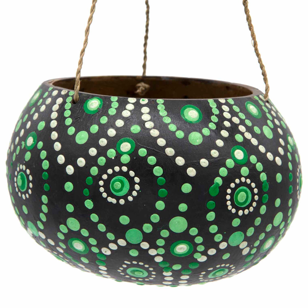 Dot Painted Plant Hanger-Plant Pots, Vases & Hangers-Siesta Crafts