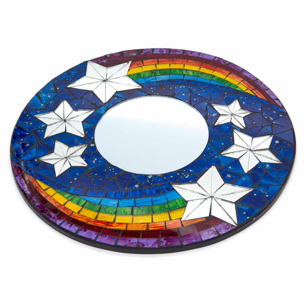 Small Rainbow and Stars Mirror-Home Décor-Siesta Crafts