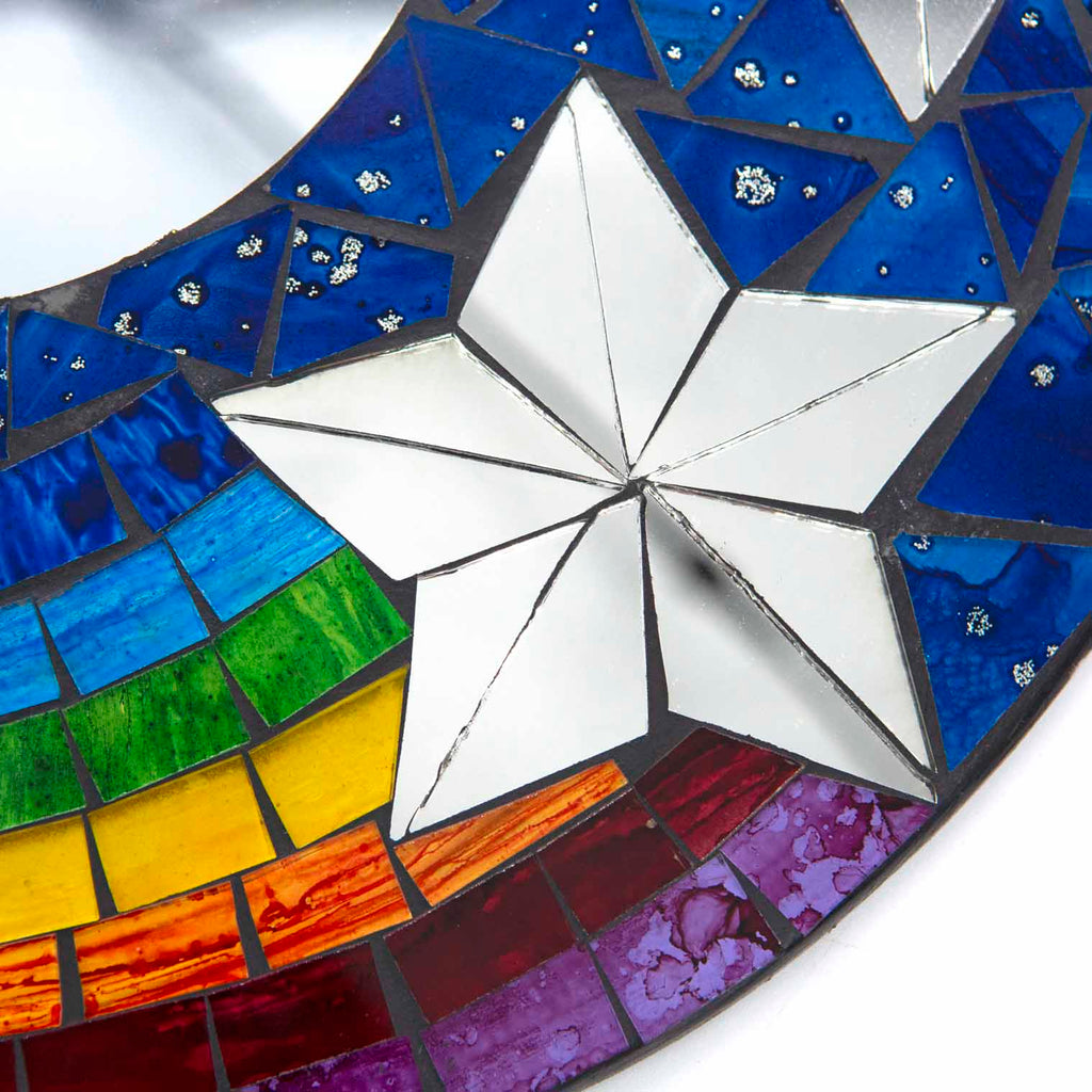 Small Rainbow and Stars Mirror-Home Décor-Siesta Crafts
