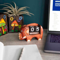 Small Elephant Perpetual Calendar-Office & Stationery-Siesta Crafts