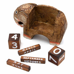 Small Elephant Perpetual Calendar-Office & Stationery-Siesta Crafts