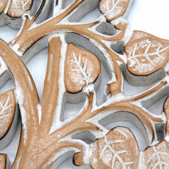 Whitewash Tree Cross with Leaves-Christianity-Siesta Crafts