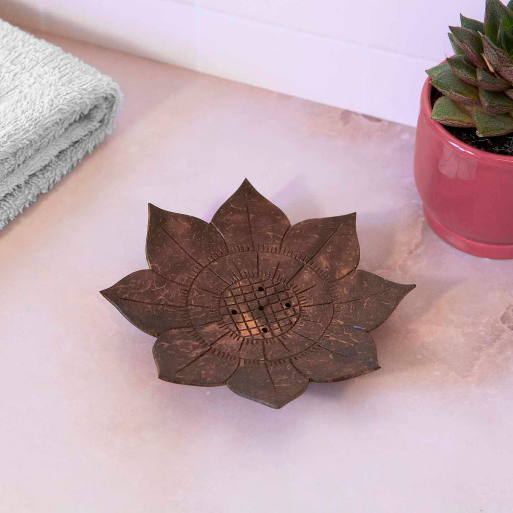 Flower Coconut Soap Dish-Bathroom-Siesta Crafts