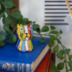 Stripy Pocket Cat-Ornaments & Figurines-Siesta Crafts