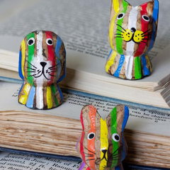 Stripy Pocket Puppy-Ornaments & Figurines-Siesta Crafts