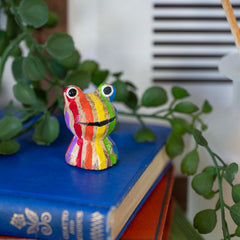Stripy Pocket Frog-Ornaments & Figurines-Siesta Crafts