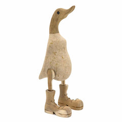 Natural Bamboo Root Duck With Boots - 25cm-Ornaments & Figurines-Siesta Crafts