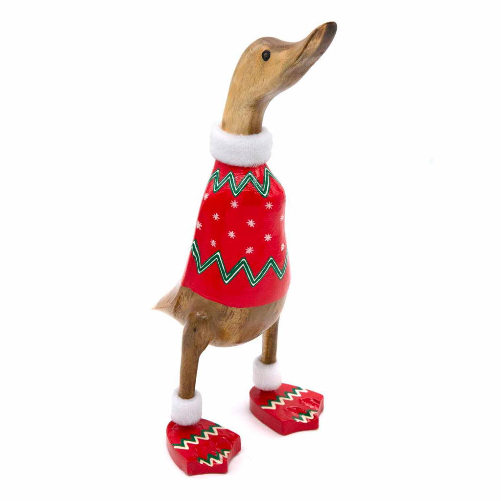 Christmas Jumper Duck-Ornaments & Figurines-Siesta Crafts