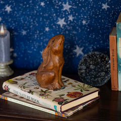 Moon Gazing Hare Woodcarving - Medium-Ornaments & Figurines-Siesta Crafts