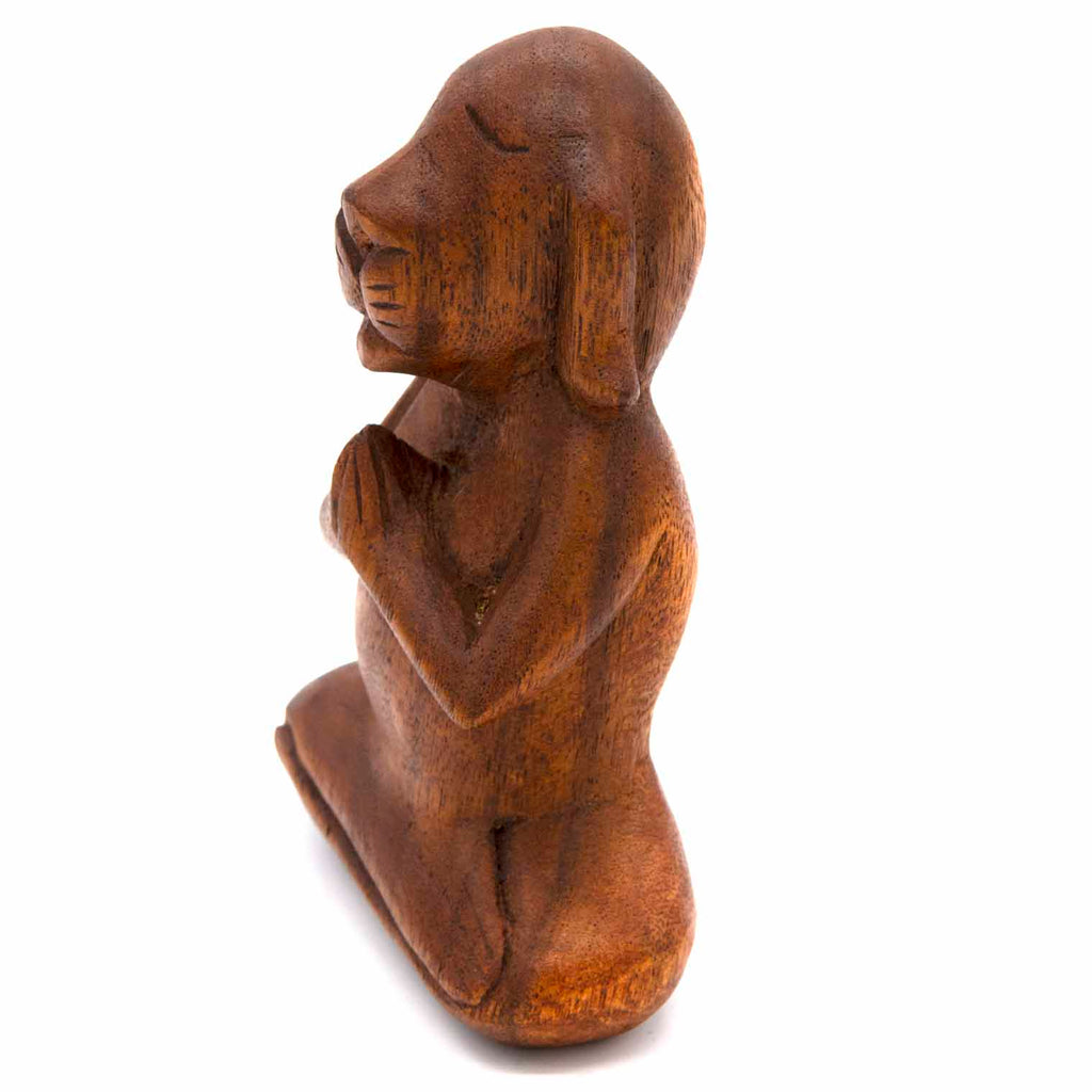 Meditating Dog Woodcarving-Ornaments & Figurines-Siesta Crafts