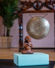 Meditating Dog Woodcarving